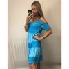 Šaty letní krajkové krátký rukáv dámské (S/M ONE SIZE) ITALSKÁ MÓDA IMM21738/DR (Velikost S/M/L, Barva světle modrá)