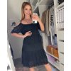 Šaty letní krajkové krátký rukáv dámské (S/M ONE SIZE) ITALSKÁ MÓDA IMM21738/DR (Velikost S/M/L, Barva světle modrá)