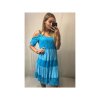 Šaty letní krajkové krátký rukáv dámské (S/M ONE SIZE) ITALSKÁ MÓDA IMM21738/DR (Velikost S/M/L, Barva světle modrá)