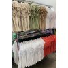 Tričko krátký rukáv krajkové dámské (S/M ONE SIZE) ITALSKÁ MÓDA IMM21A0443/DR (Velikost S/M/L, Barva bílá)