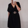 Šaty letní krátký rukáv dámské nadrozměrné (XL/6XL ONE SIZE) ITALSKÁ MÓDA IMM211128/DR (Velikost XL-6XL, Barva červená cihlová)