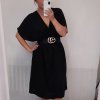 Šaty letní krátký rukáv dámské nadrozměrné (XL/6XL ONE SIZE) ITALSKÁ MÓDA IMM211128/DR (Velikost XL-6XL, Barva červená cihlová)