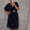 Šaty letní krátký rukáv dámské nadrozměrné (XL/6XL ONE SIZE) ITALSKÁ MÓDA IMM211128/DR (Velikost XL-6XL, Barva červená cihlová)