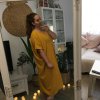 Šaty letní krátký rukáv dámské nadrozměrné (XL/6XL ONE SIZE) ITALSKÁ MÓDA IMM211128/DR (Velikost XL-6XL, Barva červená cihlová)
