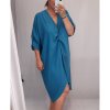 Šaty dlouhý rukáv dámské oversize (XL/4XL ONE SIZE) ITALSKÁ MÓDA IMM21102/DR (Velikost XL-4XL, Barva zelená)