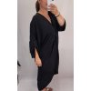 Šaty dlouhý rukáv dámské oversize (XL/4XL ONE SIZE) ITALSKÁ MÓDA IMM21102/DR (Velikost XL-4XL, Barva zelená)
