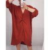 Šaty dlouhý rukáv dámské oversize (XL/4XL ONE SIZE) ITALSKÁ MÓDA IMM21102/DR (Velikost XL-4XL, Barva zelená)