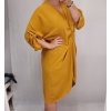 Šaty dlouhý rukáv dámské oversize (XL/4XL ONE SIZE) ITALSKÁ MÓDA IMM21102/DR (Velikost XL-4XL, Barva zelená)