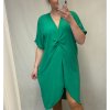 Šaty dlouhý rukáv dámské oversize (XL/4XL ONE SIZE) ITALSKÁ MÓDA IMM21102/DR (Velikost XL-4XL, Barva zelená)