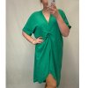 Šaty dlouhý rukáv dámské oversize (XL/4XL ONE SIZE) ITALSKÁ MÓDA IMM21102/DR (Velikost XL-4XL, Barva zelená)