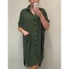 Šaty dlouhé letní košilové krátký rukáv dámské oversize (2XL/4XL ONE SIZE) ITALSKÁ MÓDA IMM2153076MS (Barva Černá)