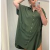 Šaty dlouhé letní košilové krátký rukáv dámské oversize (2XL/4XL ONE SIZE) ITALSKÁ MÓDA IMM2153076MS