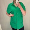 Košile krátký rukáv dámské (4XL-5XL) ITALSKÁ MÓDA IMM219400/DR (Velikost 4XL/5XL, Barva Černá)