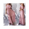 Šaty dlouhé letní carmen přes ramena dámské (S/M ONE SIZE) ITALSKÁ MÓDA IMM21723/DR (Velikost S/M/L, Barva zelená khaki)