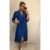 Šaty elegantní košilové 3/4 dlouhý rukáv dámské (UNI S/M) ITALSKÁ MÓDA IMM21903/DR (Velikost S/M/L, Barva Černá)