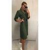 Šaty elegantní košilové 3/4 dlouhý rukáv dámské (UNI S/M) ITALSKÁ MÓDA IMM21903/DR (Velikost S/M/L, Barva Černá)