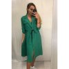 Šaty elegantní košilové 3/4 dlouhý rukáv dámské (UNI S/M) ITALSKÁ MÓDA IMM21903/DR (Velikost S/M/L, Barva Černá)