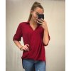 Košile/halenka 3/4 rukáv dámská oversize (S/M ONE SIZE) ITALSKá MóDA IMM21103/DR