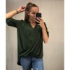 Košile/halenka 3/4 rukáv dámská oversize (S/M ONE SIZE) ITALSKá MóDA IMM21103/DR
