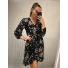 Šaty elegantní šifónové dlouhý rukáv dámské (S/M.ONE SIZE) ITALSKÁ MÓDA IMM211352/DR (Velikost S/M/L, Barva Černá)
