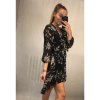 Šaty elegantní šifónové dlouhý rukáv dámské (S/M.ONE SIZE) ITALSKÁ MÓDA IMM211352/DR (Velikost S/M/L, Barva Černá)
