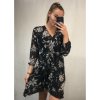 Šaty elegantní šifónové dlouhý rukáv dámské (S/M.ONE SIZE) ITALSKÁ MÓDA IMM211352/DR (Velikost S/M/L, Barva Černá)