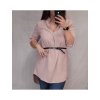 Šaty elegantní s páskem douhý rukáv (L/XL ONE SIZE) ITALSKá MODA IMM21u3297 (Velikost S/M/L, Barva Černá)