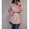 Šaty elegantní s páskem douhý rukáv (L/XL ONE SIZE) ITALSKá MODA IMM21u3297 (Velikost S/M/L, Barva Černá)