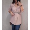 Šaty elegantní s páskem douhý rukáv (L/XL ONE SIZE) ITALSKá MODA IMM21u3297 (Velikost S/M/L, Barva Černá)