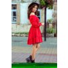 265-4 DAISY Šaty s volánkami - ČERVENÉ
 NMC-265-4 (Velikost XS, Barva _barva viz foto)