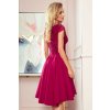 300-4 PATRICIA - dress with longer back with lace neckline - Burgundy color NMC-300-4 (Velikost S, Barva _barva viz foto)