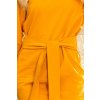 209-8 Dress with a wide tied belt - mustard