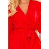 339-1 BINDY Ženské šaty s výstřihem - červené (Velikost S/M/L, Barva _barva viz foto)