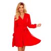 339-1 BINDY Ženské šaty s výstřihem - červené (Velikost S/M/L, Barva _barva viz foto)