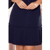 228-9 LUCY - řasené pohodlné šaty - Navy Blue (Velikost S, Barva _barva viz foto)