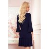 228-9 LUCY - řasené pohodlné šaty - Navy Blue (Velikost S, Barva _barva viz foto)