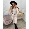 Šaty úpletové prodoužené teplé dlouhý rukáv dámské (S/M ONE SIZE) ITALSKÁ MÓDA IMMF21NC346/DR (Velikost S/M/L, Barva hnědá)