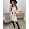 Šaty úpletové prodoužené teplé dlouhý rukáv dámské (S/M ONE SIZE) ITALSKÁ MÓDA IMMF21NC346/DR (Velikost S/M/L, Barva hnědá)