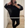 Tunika/halenka dlouhý rukáv dámská nadrozměr  (3XL/4XL ONE SIZE) ITALSKÁ MÓDA IMWQ21223 (Velikost 3XL/4XL, Barva Černá)