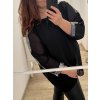 Tunika/halenka dlouhý rukáv dámská nadrozměr  (3XL/4XL ONE SIZE) ITALSKÁ MÓDA IMWQ21223 (Velikost 3XL/4XL, Barva Černá)