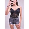 Body elegantní krajkové na ramínka dámské černé (S/M ONE SIZE) ITALSKÁ MÓDA IMWD211213/DR
