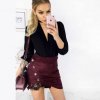 Sukňa krátka dámska (s-xl) AFASHION AF18001 (Velikost XL, Barva hnědá)