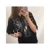 Tričko pletené krátký rukáv dámské (uni S/M) TURECKÁ MODA IM919SA10 (Barva bílá)