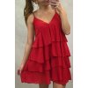 Šaty elegantní na raminkách společenké dámské (uni s/m) ITALSKá MÓDA IMT19623 (Barva růžová)