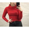 Svetr s goliérem teplý úpletový dlouhý rukáv dámské (S/M/L ONE SIZE) ITALSKá MóDA IM519JM-5813/DR (Velikost S/M/L, Barva šedá)
