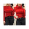 Svetr s goliérem teplý úpletový dlouhý rukáv dámské (S/M/L ONE SIZE) ITALSKá MóDA IM519JM-5813/DR (Velikost S/M/L, Barva šedá)