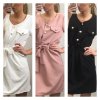 Šaty elegantní krátký rukáv dámské (uni s/m) ITALSKá MODA IM920148/dr (Barva bílá)