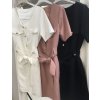 Šaty elegantní krátký rukáv dámské (uni s/m) ITALSKá MODA IM920148/dr (Barva bílá)