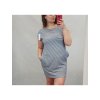 Šaty krátký rukáv klasik dámské proužek MODRÉ  (uni L/XL) ITALSKá MóDA IM520034 (Velikost S/M/L, Barva pruhy)