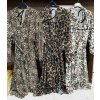 Šaty elegantní dlouhý rukáv leopard dámské (S/M ONE SIZE) ITALSKÁ MÓDA IMWD20503/DR (Barva Černo-bílá)